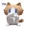 Милые фигурки животных для полки 3D-печатная фигурка кошки, Мультяшное настольное украшение с игриво закрытым ртом, Забавная статуэтка с дизайном закрытых глаз, Компактная танцующая