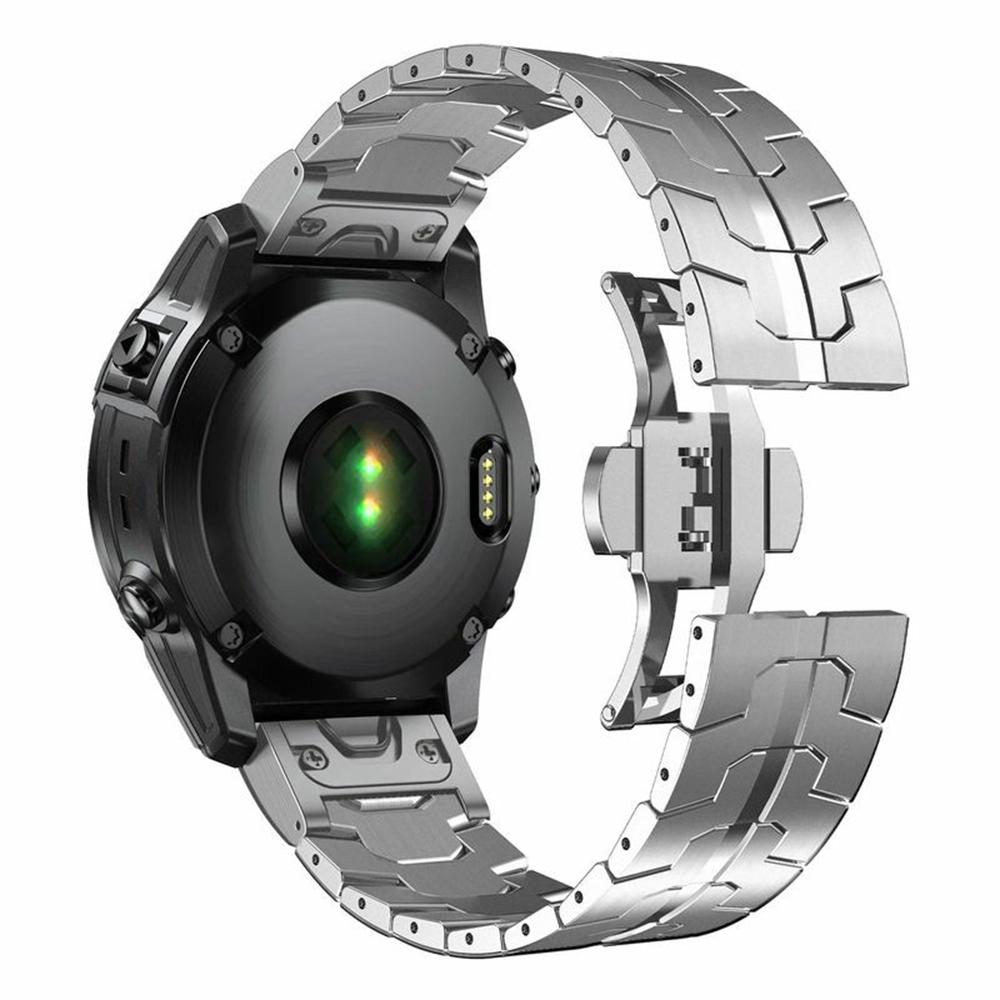 26mm Butterfly Buckle Strap for Garmin Fenix 8 51mm/Enduro 3/Enduro 2 Stainless Steel Watch Band