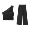 Fashion Style 2024 Autumn New Women's Black Elegance Sleeveless Vest Style Tops High Waist Pants 8297201