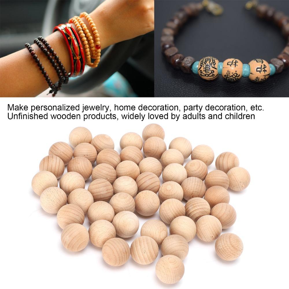 50PCS Easy to Paint Wooden Round Balls Smooth Surface Craft Wooden Balls DIY Crafts