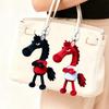Horse Doll Plush Keychain Soft Velvet 3D Stuffed Animal Charm Backpack Handbag Keys Locker Decoration