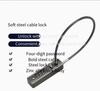 Maishi Cross-Border Password Soft Steel Cable Rope Lock for Helmet and Bicycle Anti-Cut & Anti-Pry Black/Gray