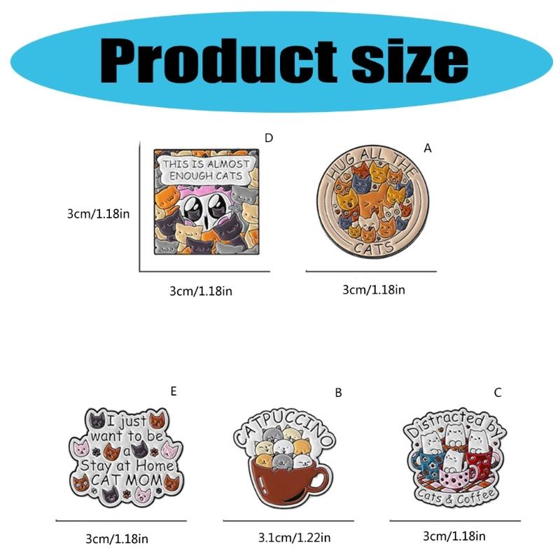 Оригинальные Буквенные Котятки Значки Стойкое Покрытие Легкие Износостойкие Значок-Булавка Украшение Для Повседневной Вечеринки