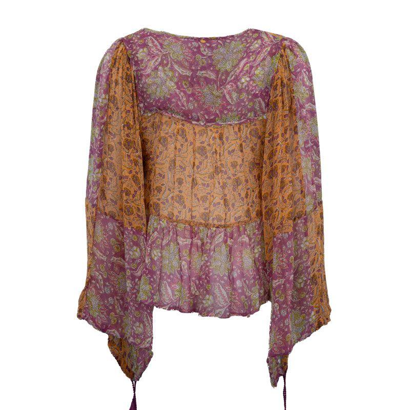 Топ с длинными рукавами loah прозрачный с цветами Женский ANTIK BATIK