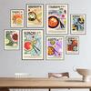 Retro Korean Food Wall Art Gimbap Kimchi Bibimbap Tteokbokki Poster Vintage Cuisine Prints for Modern Kitchen Decor