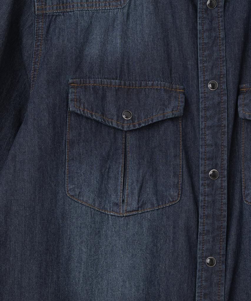 MILLO ARCHIVE Rib Western Denim Shirt [Deep Blue]