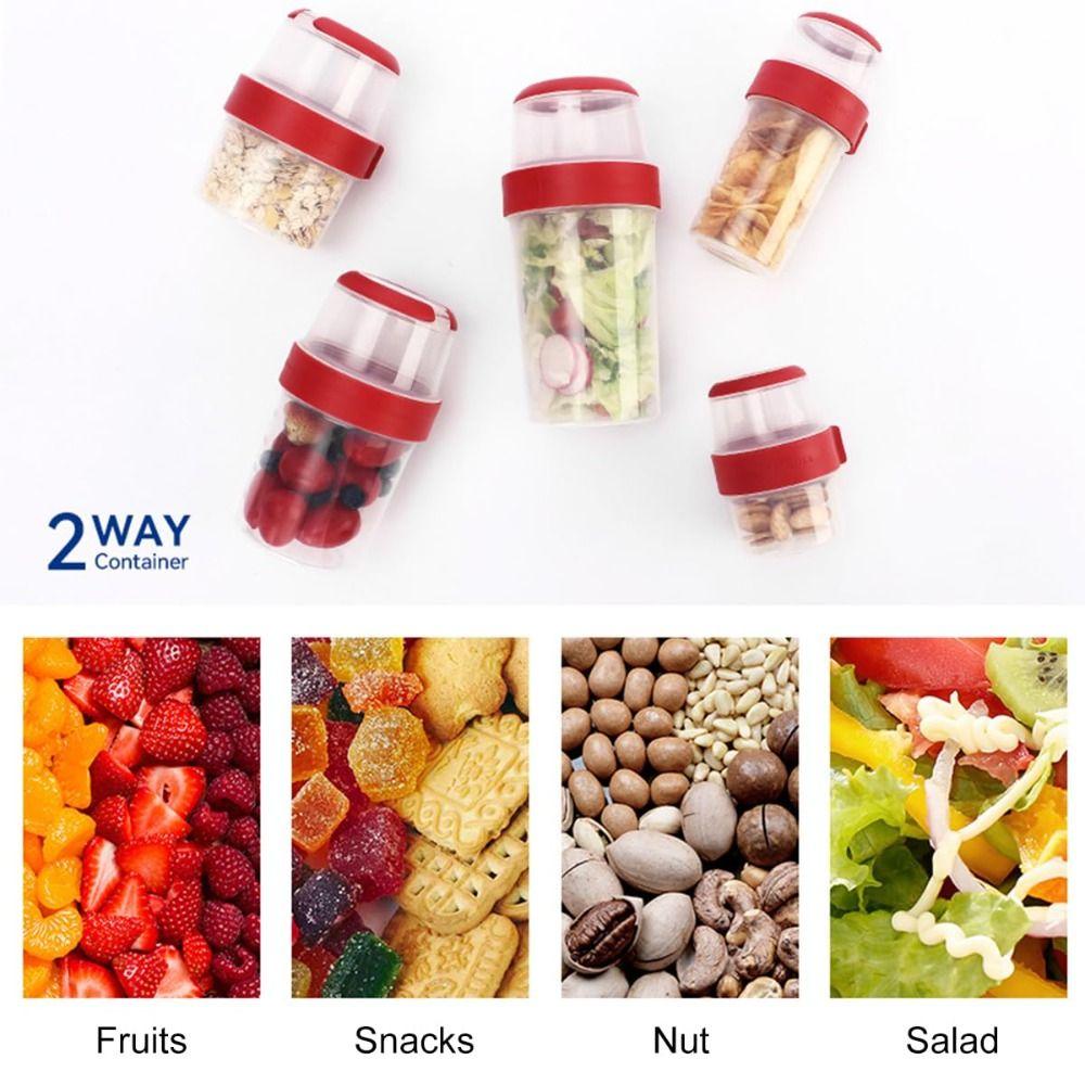 560ml Yoghurt Pots With Topping Oats Jars New Cereal And Milk On The Go Container Office Workers