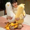 Duck Plush Pillow Stuffed Yellow/White Cartoon Animal with Legs Bolster Long Plushie Sleeping Companion Birthday Gift