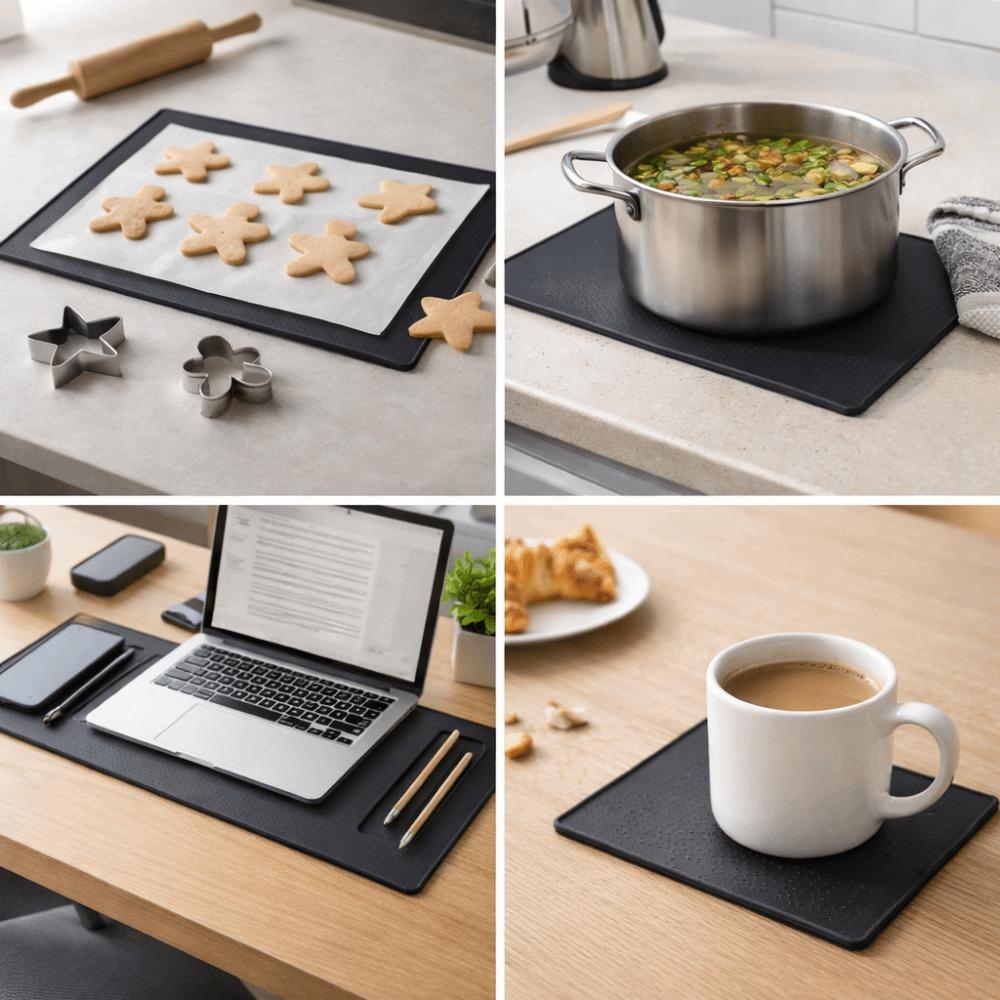 Non Slip Coffee Machine Mat Heat Resistant Bar Kitchen Draining Mat Silicone Placemat  Tea Mat