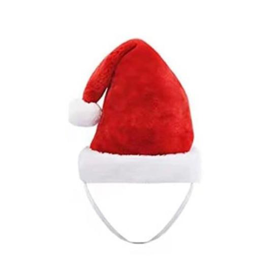 Pet Santa Hat Red Fleece Santa Claus Hat Dog Cat Dress-up Costume for Puppy Kitten Small Cats Dogs Holiday Cosplay Accessory