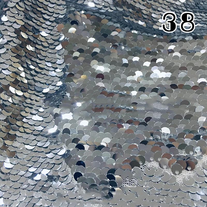 100x130см Блестящая ткань с пайетками 5мм Ткань-перевертыш Наволочка Чешуя рыбы Переворачивающиеся пайетки Материал Сценический костюм Модные аксессуары