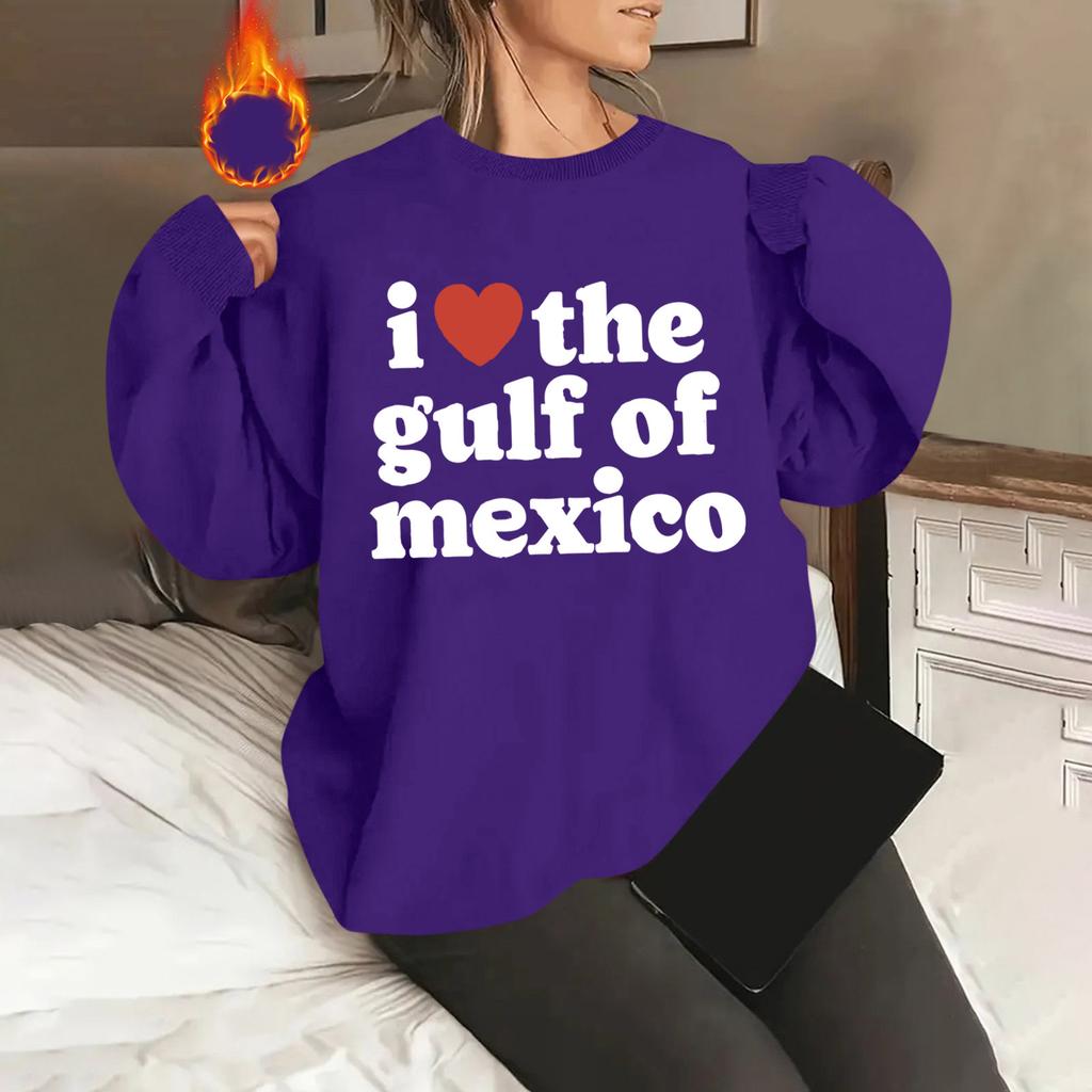 Унисекс офсетный принт круглый вырез свободный свитшот с длинными рукавами