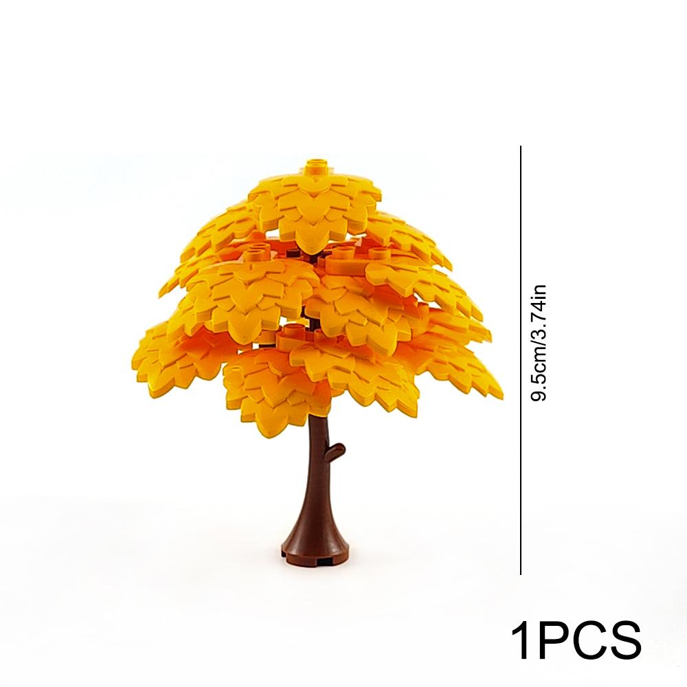 MOC Городской сад Конструктор Дерево Игрушка Сделай сам Сборка Сосна Кокосовая пальма Вид улицы Лес Растение Ствол Листья Трава Аксессуары