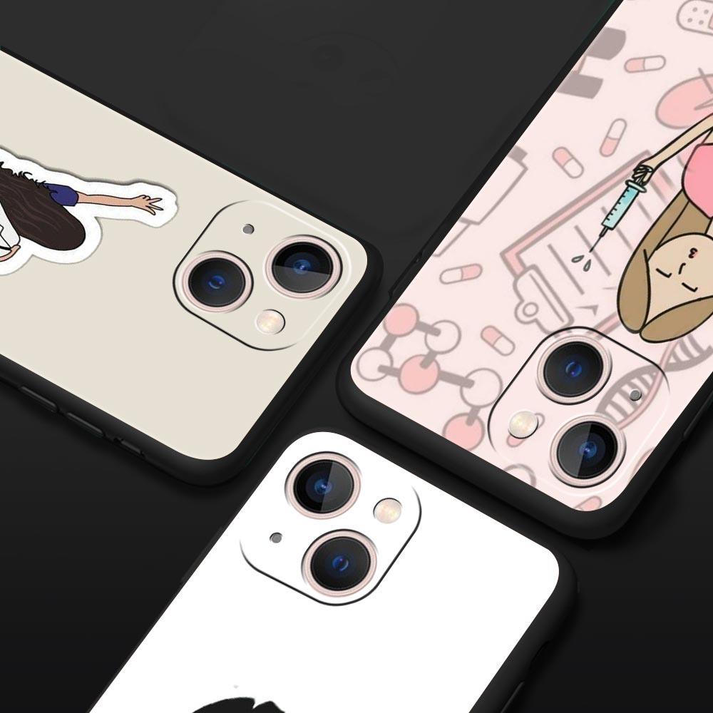 Чехол для телефона iPhone 16 15 14 13 12 11 Pro Max XS X XR SE 7 8 Plus Мягкий силиконовый Черный чехол Доктор Медсестра Медицинский Медицина