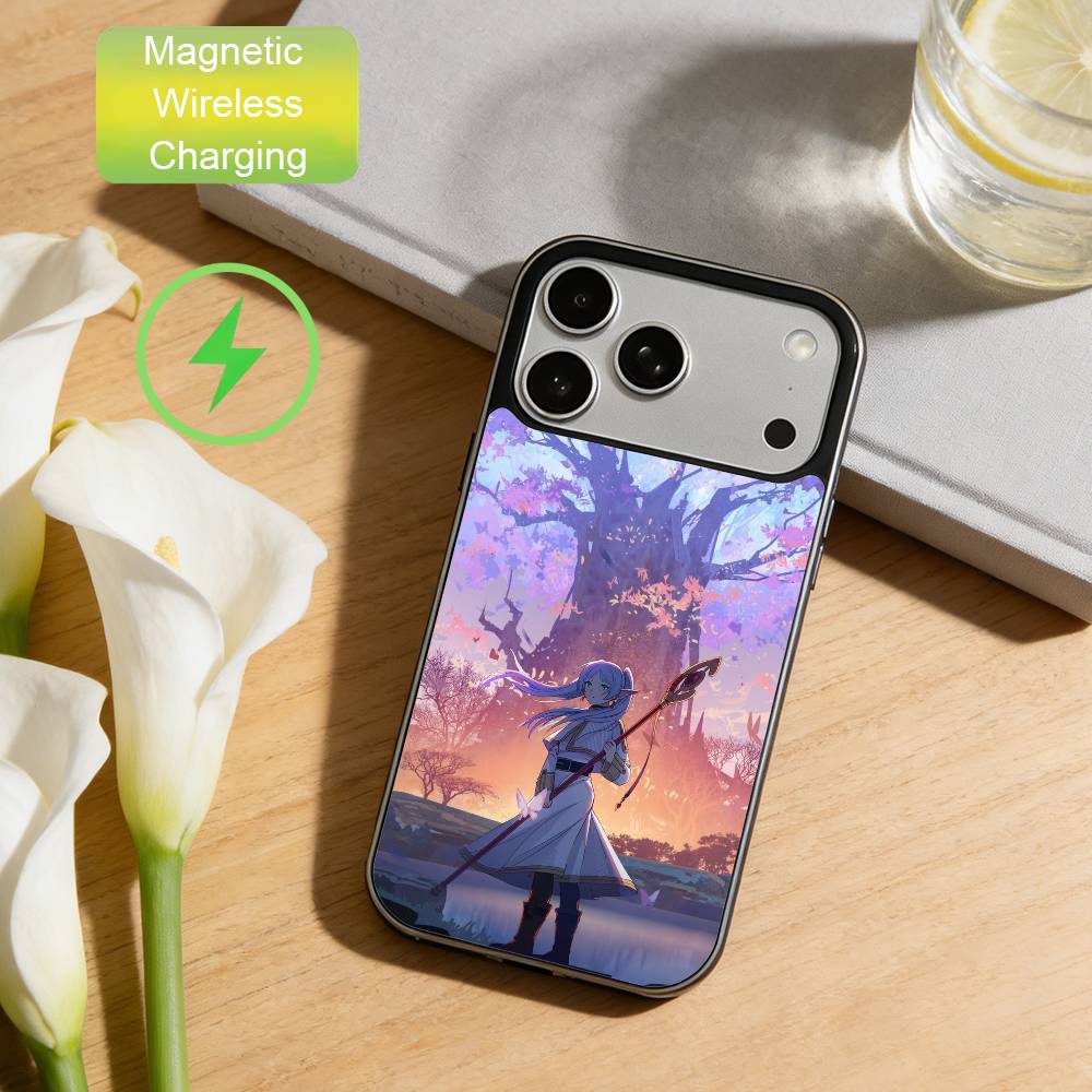 Чехол для телефона с аниме-фигуркой B-Beyond Journey's End Для iPhone 17, 16, 15, 14, 13, 12, 11 Plus, С крышкой для магнитной беспроводной зарядки