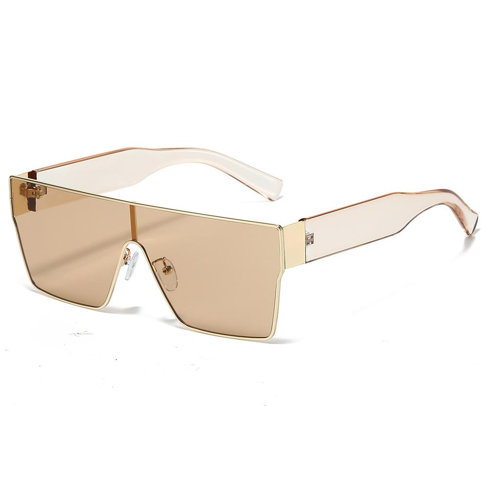 New square sunglasses women's European and American fashion trend one-piece sunglasses men's ins style street sunglasses