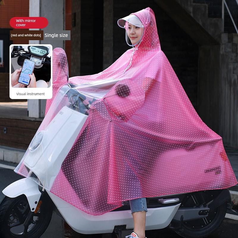 Electric Scooter Raincoat for Women, Single-Person Transparent Full-Body Rain Protection Against Heavy Rain, 2022 New Model Bicycle Riding Poncho