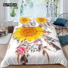 Пододеяльник с изображением подсолнуха, комплект постельного белья Queen, комплект постельного белья с изображением коровы, черно-белый абстрактный комплект постельного белья с изображением листьев растений, полиэстеровый пододеяльник