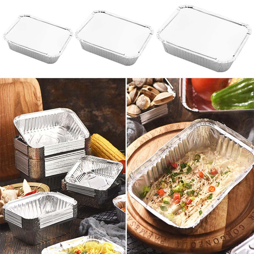 Одноразовые контейнеры для кастрюль из алюминиевой фольги, кастрюли с крышками для выпечки, хранения, нагрева, приготовления пищи