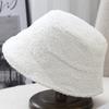 Versatile solid color autumn and winter warm and cold casual lamb wool wide-brimmed bucket hat women's ear protection new simple bucket hat