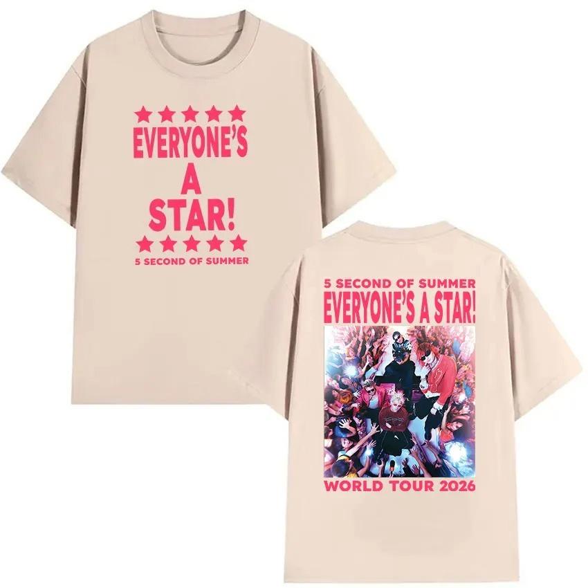 Seconds of Summer Everyones A Star Мировой Тур Мерч Футболка УНИСЕКС Женская Хлопковая Одежда Мода Хип-хоп С коротким рукавом