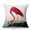 Flamingo Bird Parrots Hand Drawing Illustration Art Cotton Linen Sofa Throw Pillow Case Home Decoration Car Seat Cushion Cover