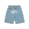 Corteiz Alcatraz Denim Shorts Mens Embroidered Star Vintage Washed Straight Fit Casual Mid-Rise Short Pants