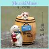 Cartoon Cute Wine Barrel Cat And Dog Mini Model Ornament For Garden Decoration