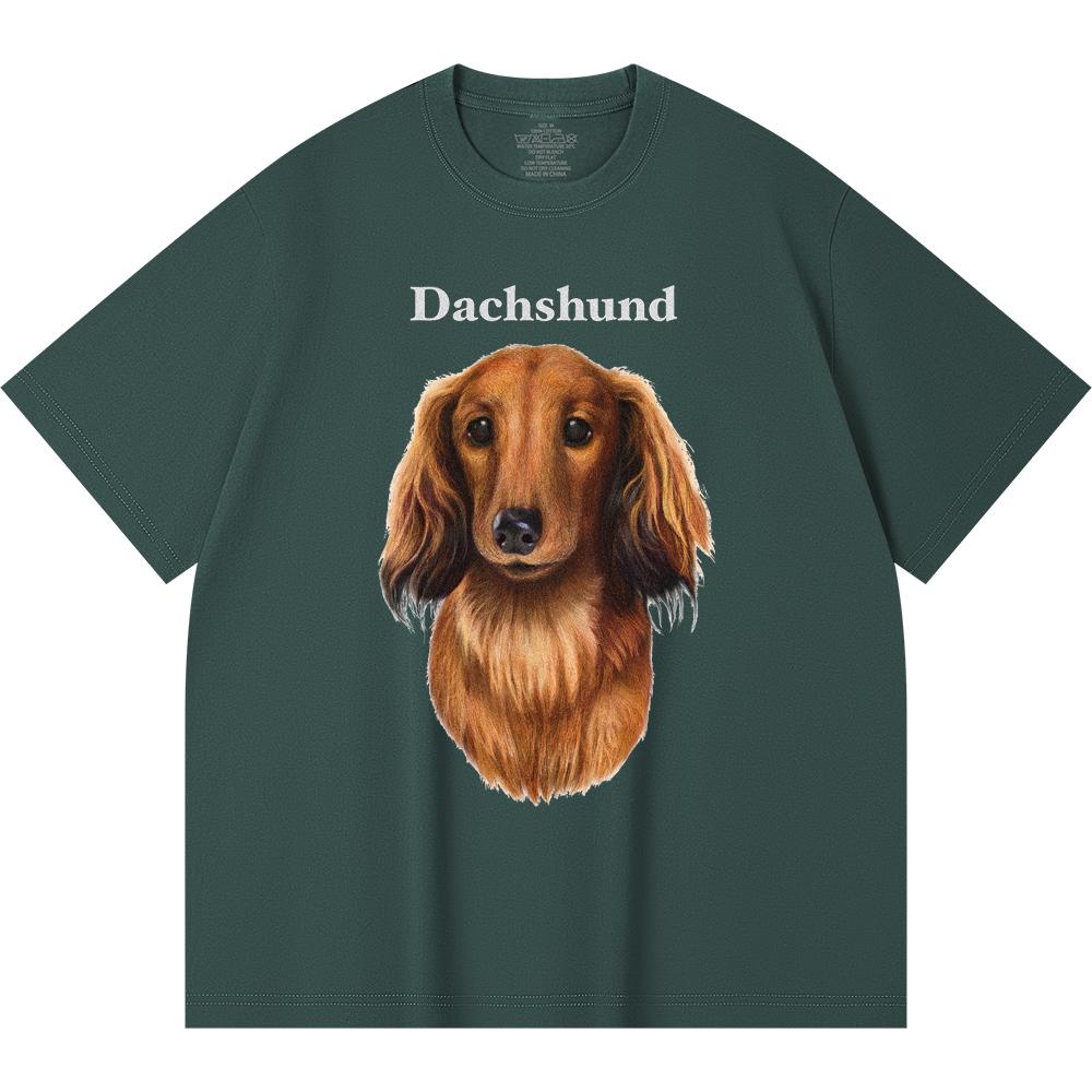 Футболка из 100% хлопка плотностью 230 г/м2 с принтом таксы, забавная футболка из чесаного хлопка в стиле Харадзюку