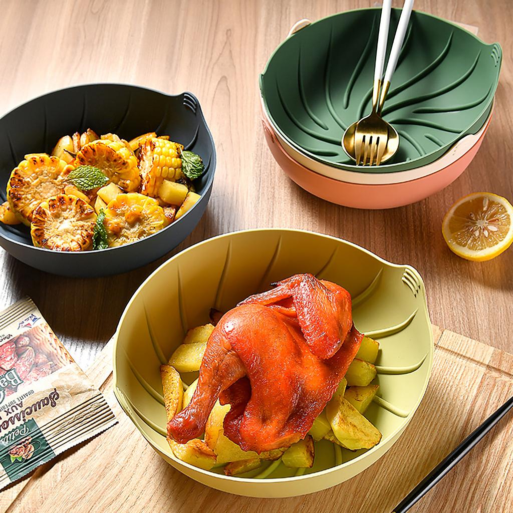 Набор из 2 круглых противней для выпечки во фритюрнице, силиконовая форма для выпечки, креативный противень, кухонные инструменты для выпечки