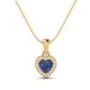 Blue Sapphire Halo Accent Pendant - Sterling Silver