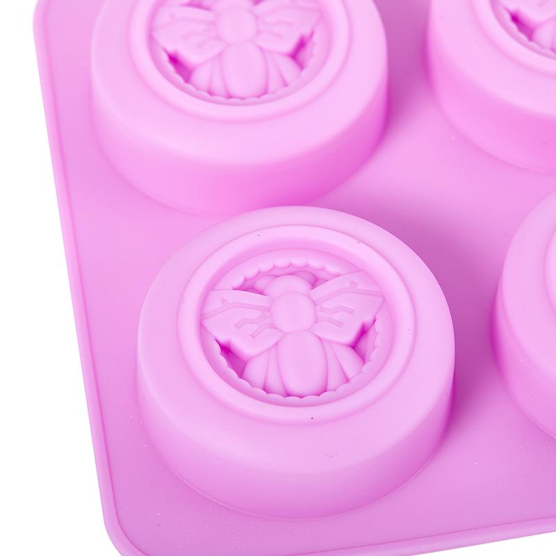Silicone 6 Cavities Soap Mould Bee Shape Fondant Cake Mold Baking Accessories