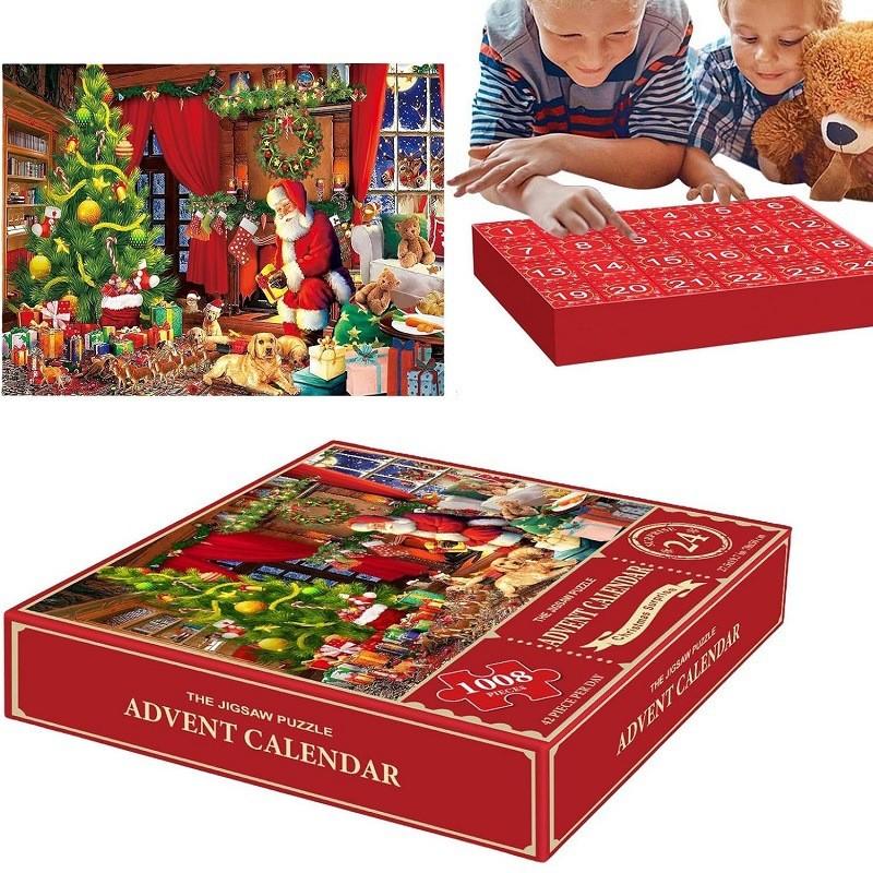 Vibrant Christmas Jigsaw Puzzle Advent Calendar Made From Premium Paper With 1008 Pieces