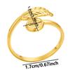 5pcs Retro Stainless Steel Gold Plated Ring Irregular Geometry Bow Ellipse Water Droplet Rings Diy Stone Drill Jewelry No Fading