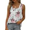 Floral Print Ruched Square Neck Tank Top, Casual Sleeveless Tank Top For Summer, Women's Clothing