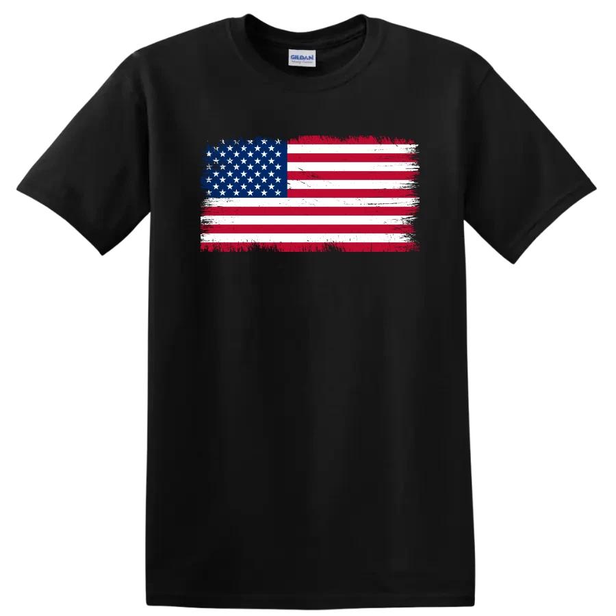 American Flag T Shirt Vintage Distressed USA Stars and Stripes Freedom Tee