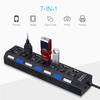 4/7 Ports USB HUB with On/Off Switch LED Light USB 2.0 Hub High Speed Adapter Portable USB Splitter For Computer Laptop Accessories