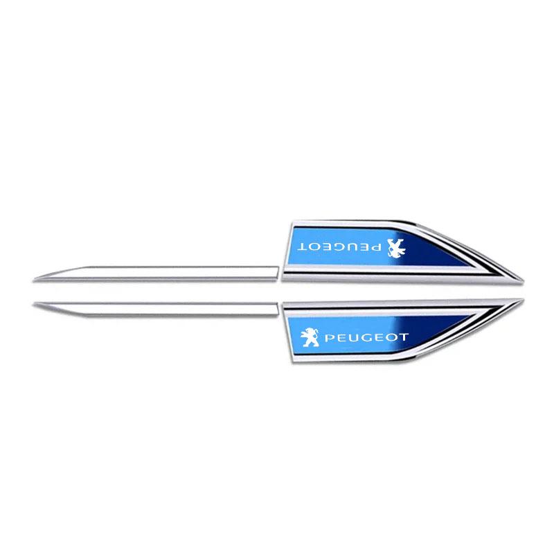 2Pcs Car Accessories Side Doors Blade Car Stickers for Peugeot 206 307 308 3008 207 208 407 508 2008 408 4008 Auto