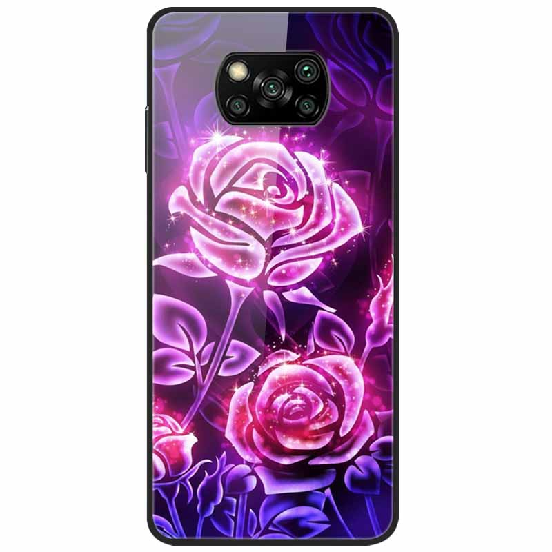 For Poco X3 Pro Case Fashion Cute Tempered Glass Luxury Coque Covers for Xiaomi Poco X3 NFC Cases PocoX3 X 3 Bumper Protector