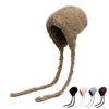 Women's Autumn Winter Warm Knitted Hat Solid Color Wool Hat Sleeve Cap