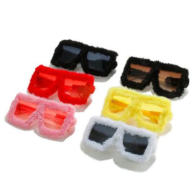 Очки UV400 Женские Солнцезащитные Очки Панк Солнечные Очки Женские Сексуальные Очки Мягкий Мех Плюшевые Солнцезащитные Очки