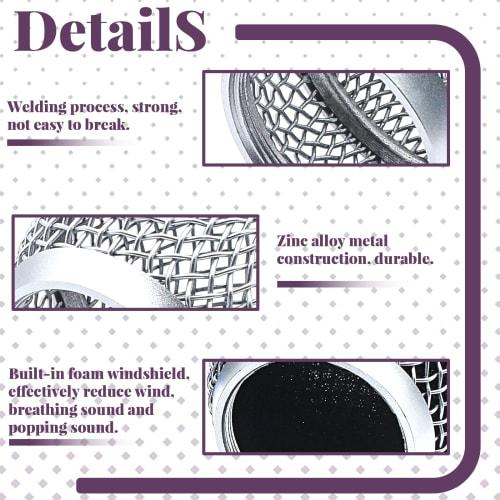 Cionyce BETA58A Replacement Microphone Head, Standard Size, Grille Microphone with Foam, Pack of 4