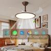 Nordic Retro Walnut Wood Ultra-Thin Silent Ceiling Fan Light