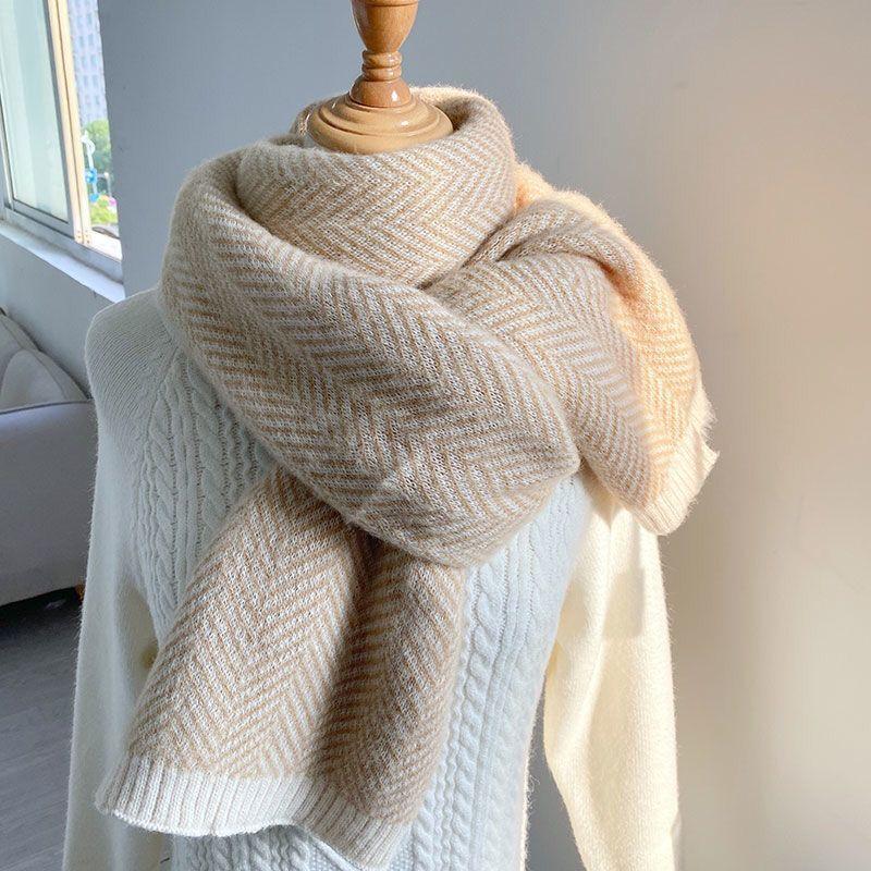 Soft Imitation Cashmere Scarf Elegant Plaid Large Scarves Thick Coldproof Warm Shawl for Women Female Autumn & Winter