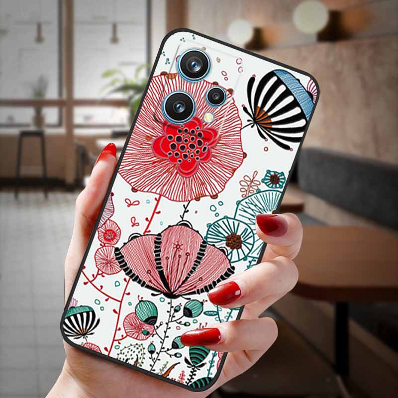 Для Realme 9 Pro 5G 2022 Чехол Мультяшный 3D Тиснение Цветок Рельефный Чехлы для Телефона Для realme 9 Pro Plus 5G Силиконовая Крышка Realme9 9pro+