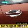 For Peugeot 3008 GT 2016 2017 2018 2019 2020 2021 2022 2023 3008GT MK2 Hybrid Car Door Handle Door Bowl Trim Cover Accessories