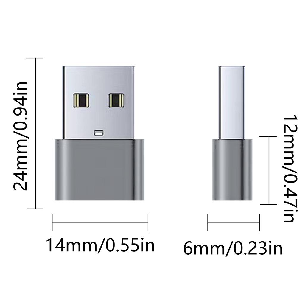 Металлический USB Type C Female To USB2.0 Male Адаптеры 10 Гбит/с Преобразователи данных OTG Адаптеры для Телефонов Ноутбуков
