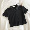 Y2K Европейский и Американский Воротник Поло С Короткими Рукавами Женский Летний Короткий Стиль Slim Fit и Утягивающий Топ С Короткими Рукавами