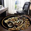 1pc Tiger Swirls Office Round Area Rug, Under Office Chairs Bedroom Living Room Home Decor, Room Deco, Available in Various Sizes 058