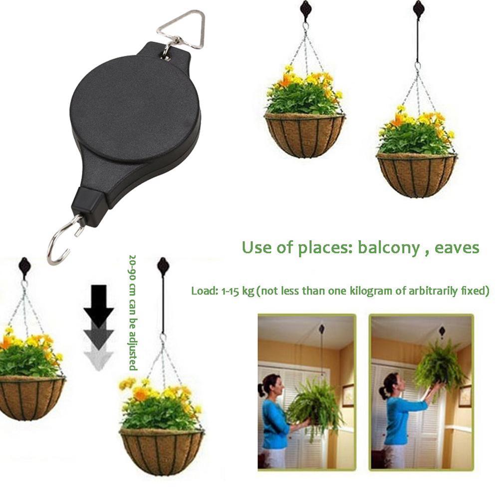 Садовые корзины Горшки Подвесной крючок Регулируемый подъемный шкив для растений Набор выдвижных шкивов Выдвижная вешалка для растений Крючок для подвешивания цветов